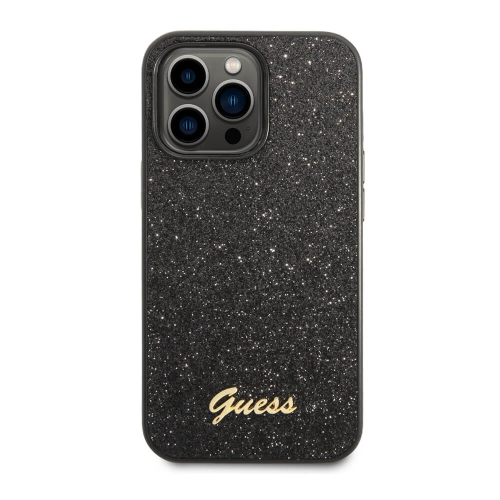 Guess Glitter Flakes Metal Logo Case за iPhone 14 Pro