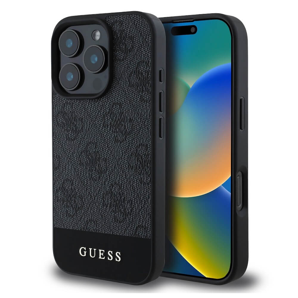 Guess PU 4G Stripe Leather Hard Case за iPhone 16 Pro Max