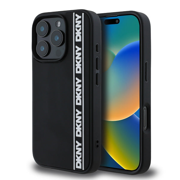 DKNY 3D Rubber Repeat Logo Line Case за iPhone 16 Pro